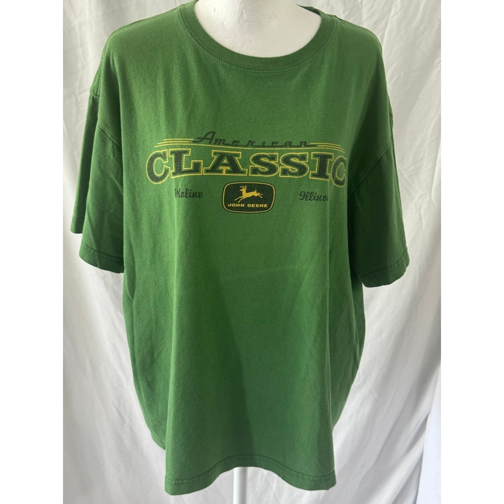 John Deere American Classic Graphic T-Shirt Mens XL Green Cotton Moline Illinois